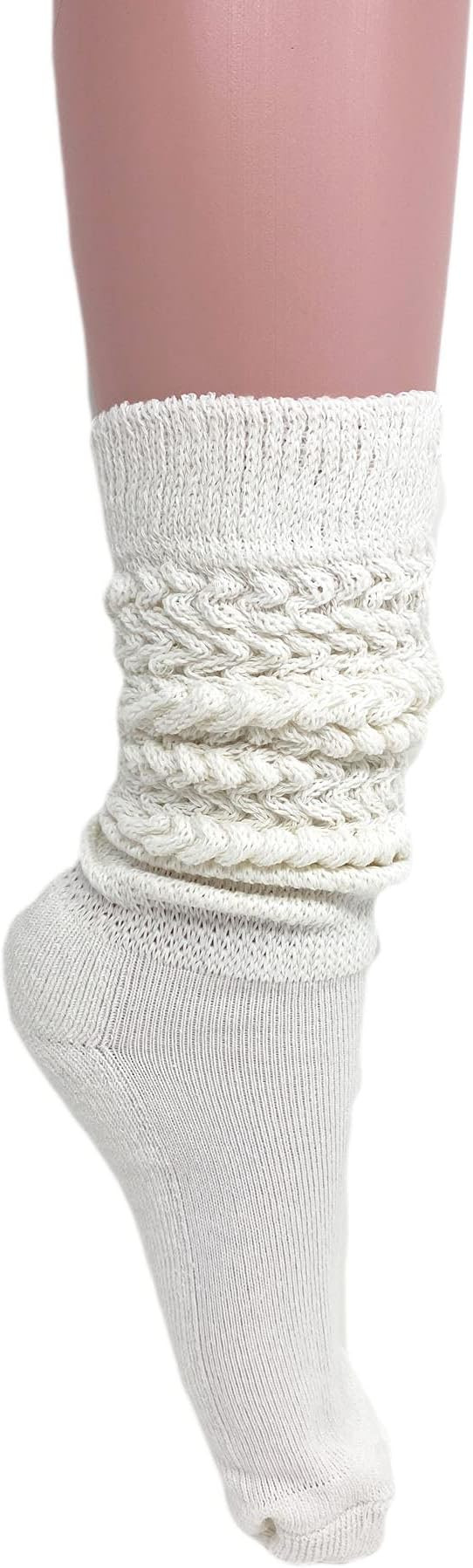 AWS/American Made Women's Extra Long Heavy Slouch Cotton Socks Size 9 to 11 | Amazon (US)