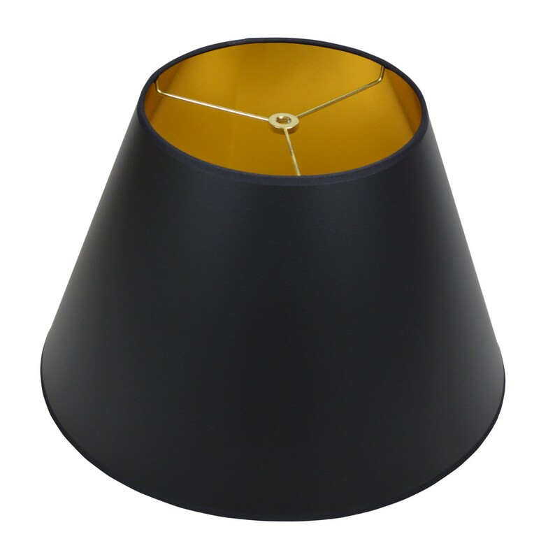 FenchelShades.com 9" Top Diameter x 16" Bottom Diameter 11" Height Cylinder Drum Lampshade (Black... | Etsy (US)