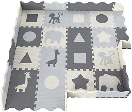 Soft Foam Baby Play Mat | Perfect Playmat for Tummy Time & Crawling - Extra Thick Padded Tiles Pr... | Amazon (US)