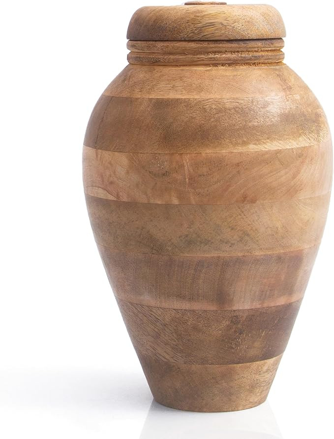 Beautifully Hand Engraved Wooden Urn Vase for Human Ashes Funeral Cremation Burial Casket Keepsak... | Amazon (US)
