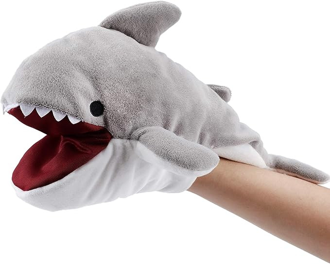 Hopearl Plush Shark Hand Puppet with Open Movable Mouth for Imaginative Play, Role Play, Interact... | Amazon (US)