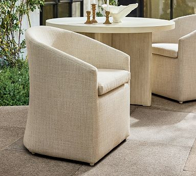 Baldwin Upholstered Outdoor Dining Armchair | Pottery Barn (US)