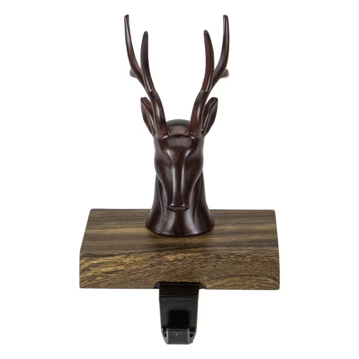 Northlight 7.5" Brown Marbled Buck Deer Head Christmas Stocking Holder | Target