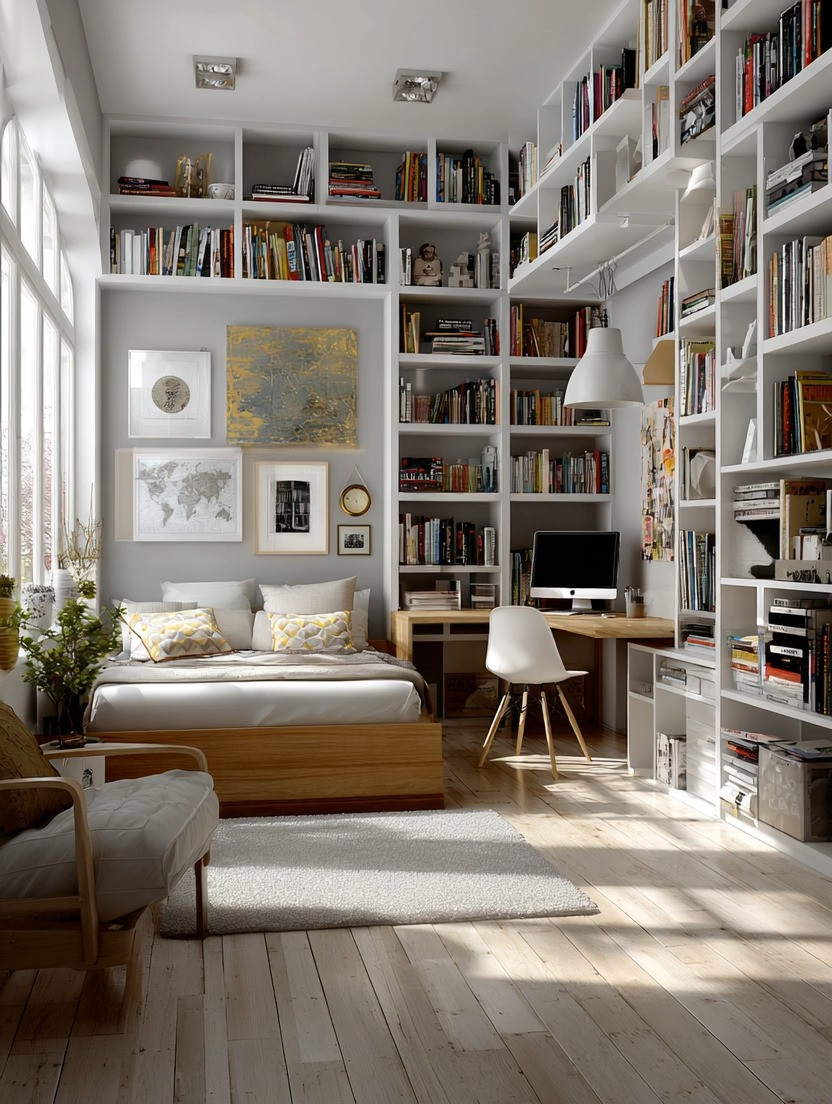 Your teen needs more space? Give them smarter space.

Don’t get overwhelmed by a designer-style room like this—this look is easier to recreate than it seems. It’s not about size, it’s about how you use the space.

Start with the foundation: a clean, comfortable bed and a dedicated work corner. Then build around it with shelving. You don’t need full wall-to-wall built-ins—mix it up with half-wall shelves, vertical units, corner shelving, or even a single statement wall. The goal is simple: create room for books, ideas, creativity, and everything they’re growing into.

This is more than decor—it’s giving them a space to think, focus, and evolve.

We’ve curated options in white, natural wood, and dark wood finishes so you can customize the look to your home without overcomplicating it.

Because when you design a space with intention, they feel it.

Recreate this look with our curated shelving and desk edit—product options linked below.

#teenroom #homedecorideas #studyspace #interiorstyling 

 #LTKmomlife #LTKHome