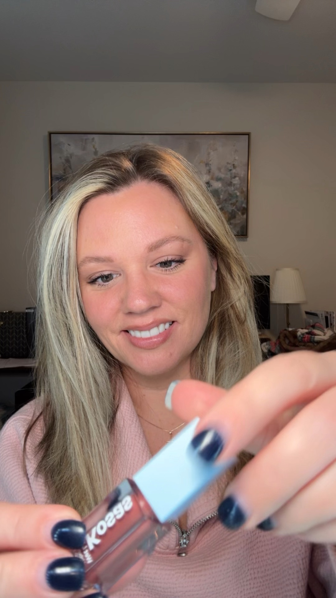 Wet lip oil by Kosas 
It’s not sticky or tacky. It glides around like a moisturizing oil on your lips. I’m wearing the color unbuttoned. 

#LTKFindsUnder50 #LTKBeauty #LTKGiftGuide