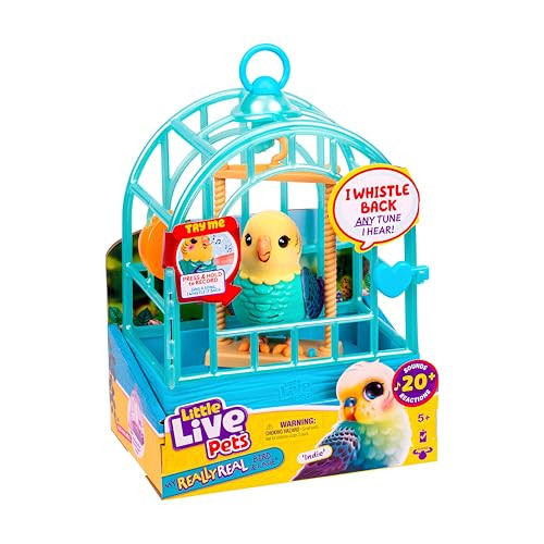 Little Live Pets My Really Real Talking Bird Toy & Cage - Indie, Interactive Voice Repeating, 20+ Sounds & Reactions, Bird Toys for Kids 5-7 | Amazon (US)
