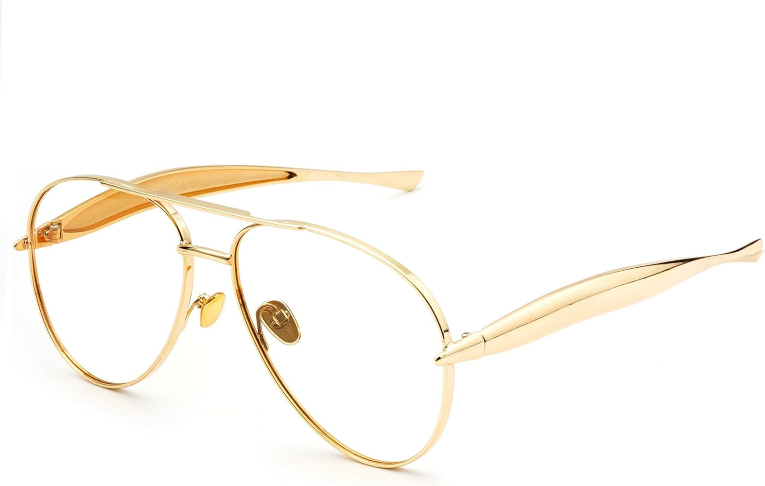 Oversized Aviator Sunglasses for Women Men 70s Trendy Sardine Big Sun Glasses Gold Metal Frame Sh... | Amazon (US)