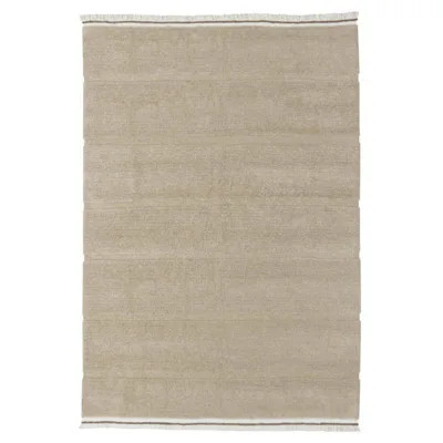 Steppe Modern Beige Wool Solid Washable Rug - 6'7"x9'10 | Kathy Kuo Home