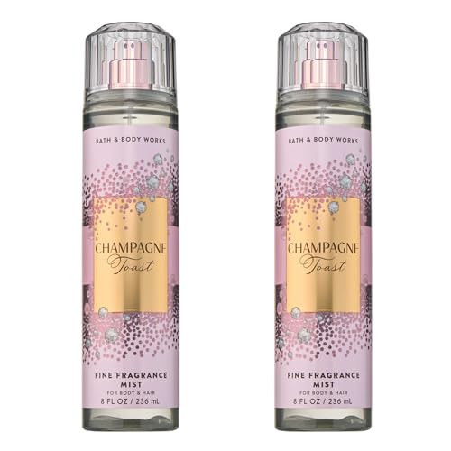 Bath & Body Works Champagne Toast Fine Fragrance Mist, Body Spray & Perfume for Women, Long-Lasting Personal Fragrance, Bubbly Champagne and Sparkling Berry Scent, 8 fl oz - 2 Pack | Amazon (US)