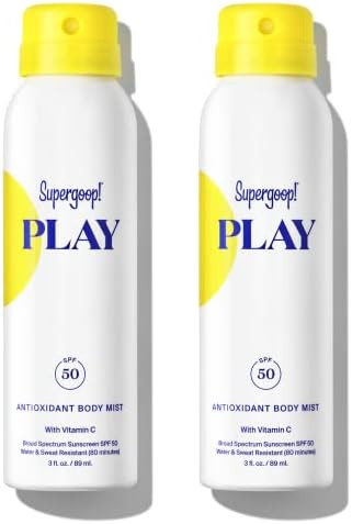 Supergoop! PLAY SPF 50 Antioxidant Body Mist w/ Vitamin C, 3 fl oz - 2 Pack - Reef-Friendly, Broa... | Amazon (US)