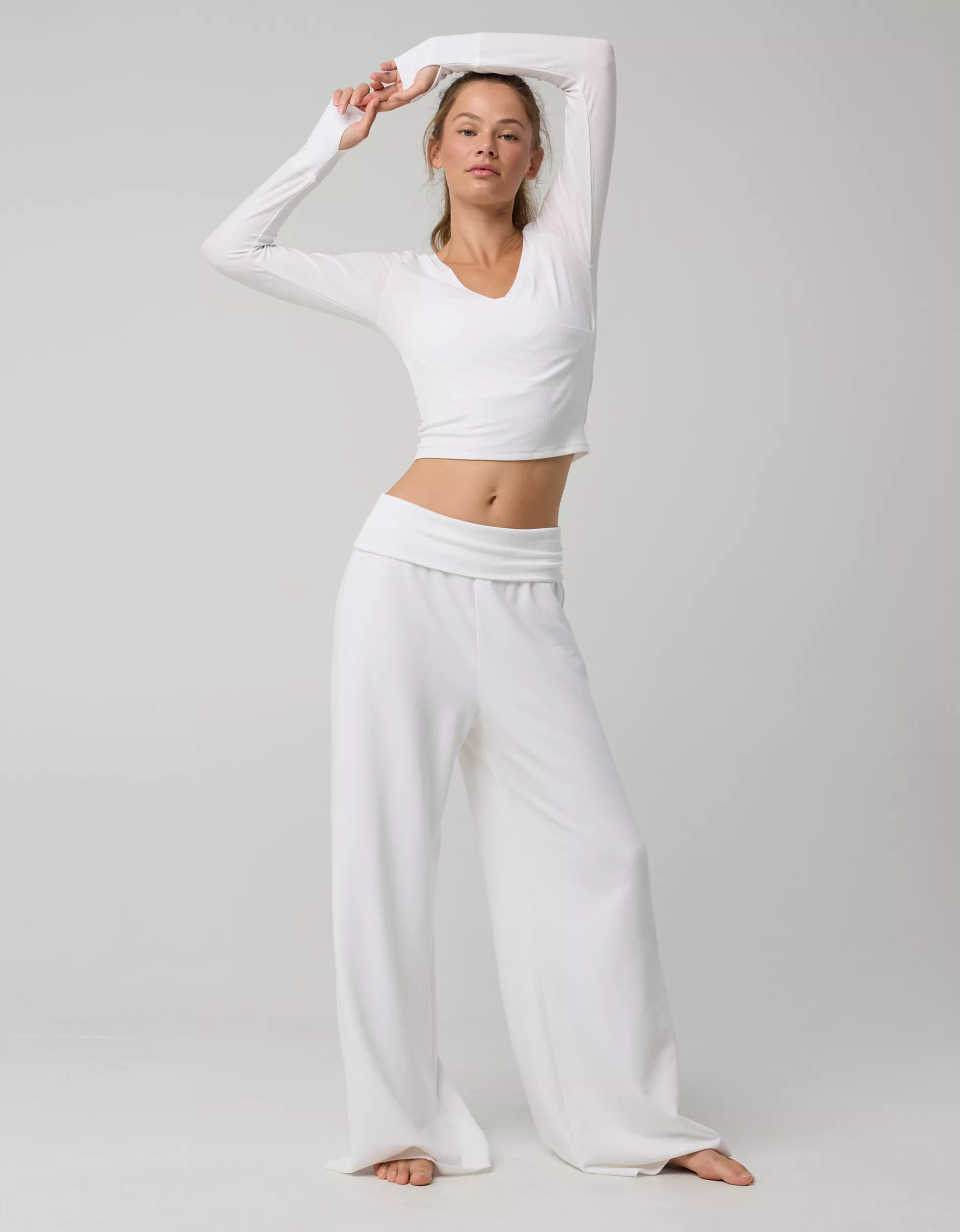OFFLINE By Aerie OTT Fleece Super Wide Leg Foldover Pant | Aerie