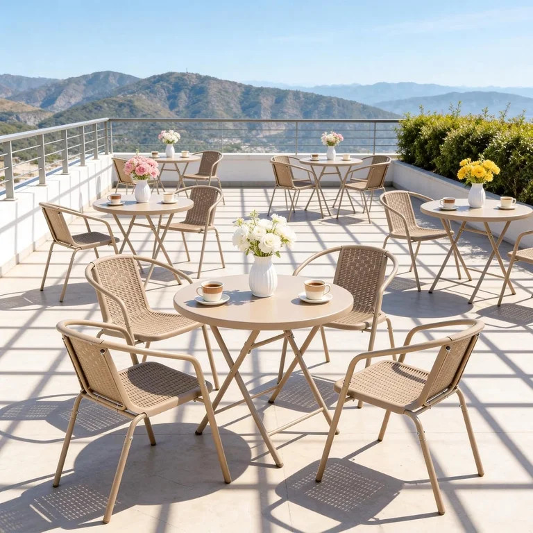 PEXMOR PE Rattan Outdoor Dining Chairs Set of 4, Plastic Stackable Patio Chairs for Garden, Porch... | Walmart (US)