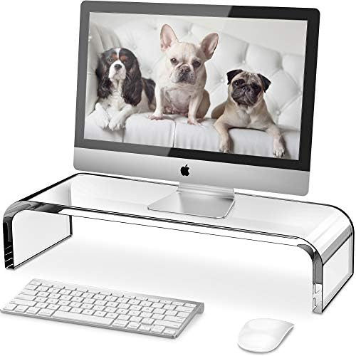 Clear Monitor Riser, QooWare Acrylic Computer Stand - HD Sturdy 50LB Max - Promotes Pain Relief P... | Amazon (CA)