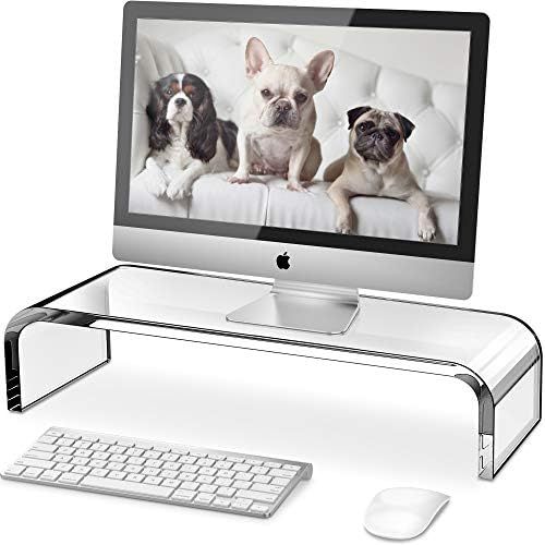 Clear Monitor Riser, QooWare Acrylic Computer Stand - HD Sturdy 50LB Max - Promotes Pain Relief P... | Amazon (CA)