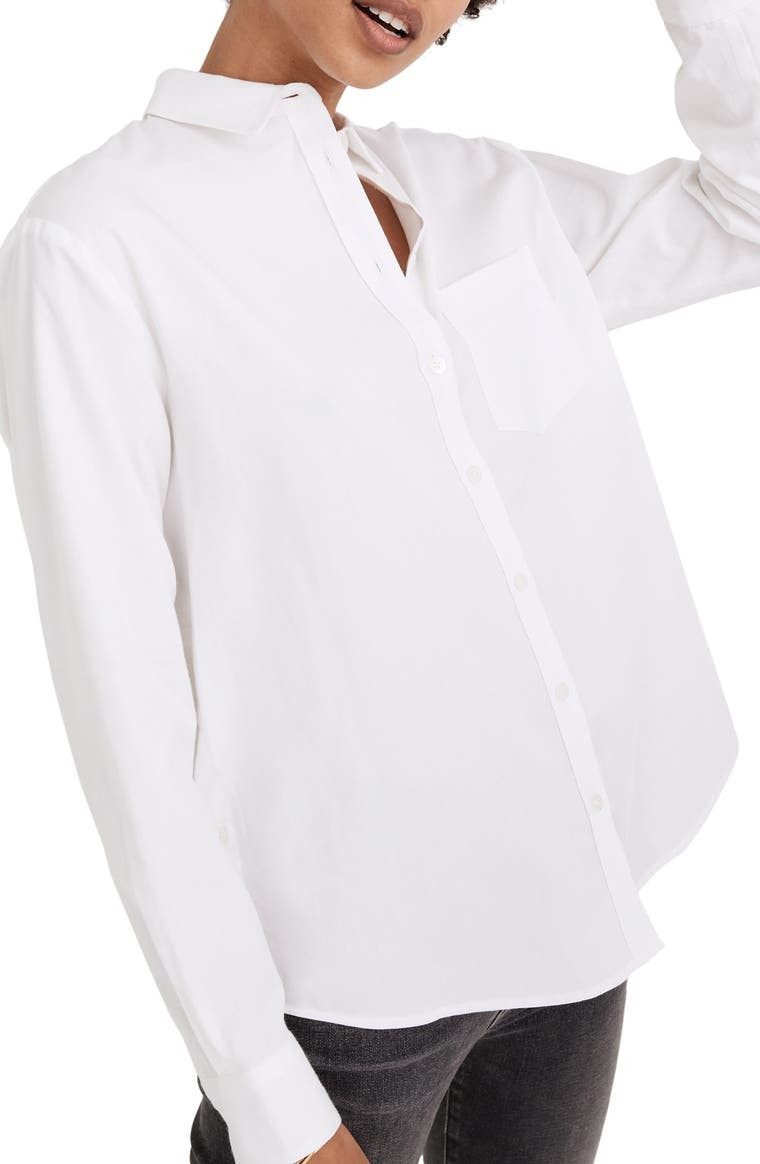 Side Button Oversize Ex-Boyfriend Shirt | Nordstrom
