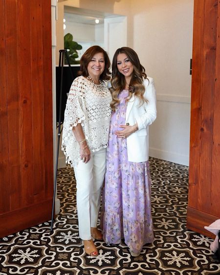 I loveee this lavender floral maxi dress that I wore for my baby shower. Wearing size small. Straps are adjustable. Paired with this white blazer (wearing size xs).

Maternity dress
Maternity style
Bump style
Maxi dress
Spring dress
Vacation outfit



#LTKSeasonal #LTKbump #LTKsalealert