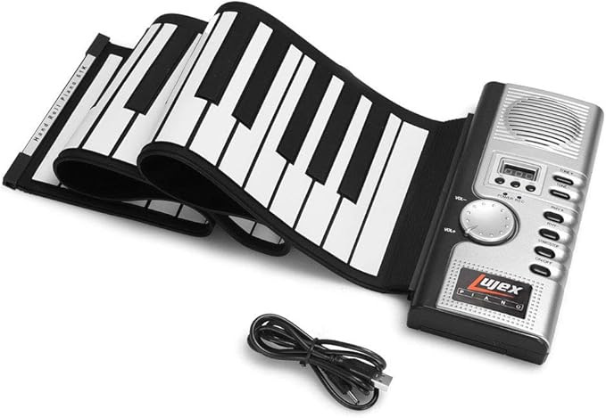 keyboard piano 61 Keys Roll Up Piano Portable Rechargeable Electronic Hand Roll Piano With Enviro... | Amazon (US)