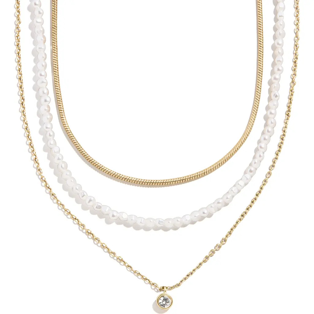 BaubleBar Rue Set of 3 Waterproof Necklaces in Gold at Nordstrom | Nordstrom