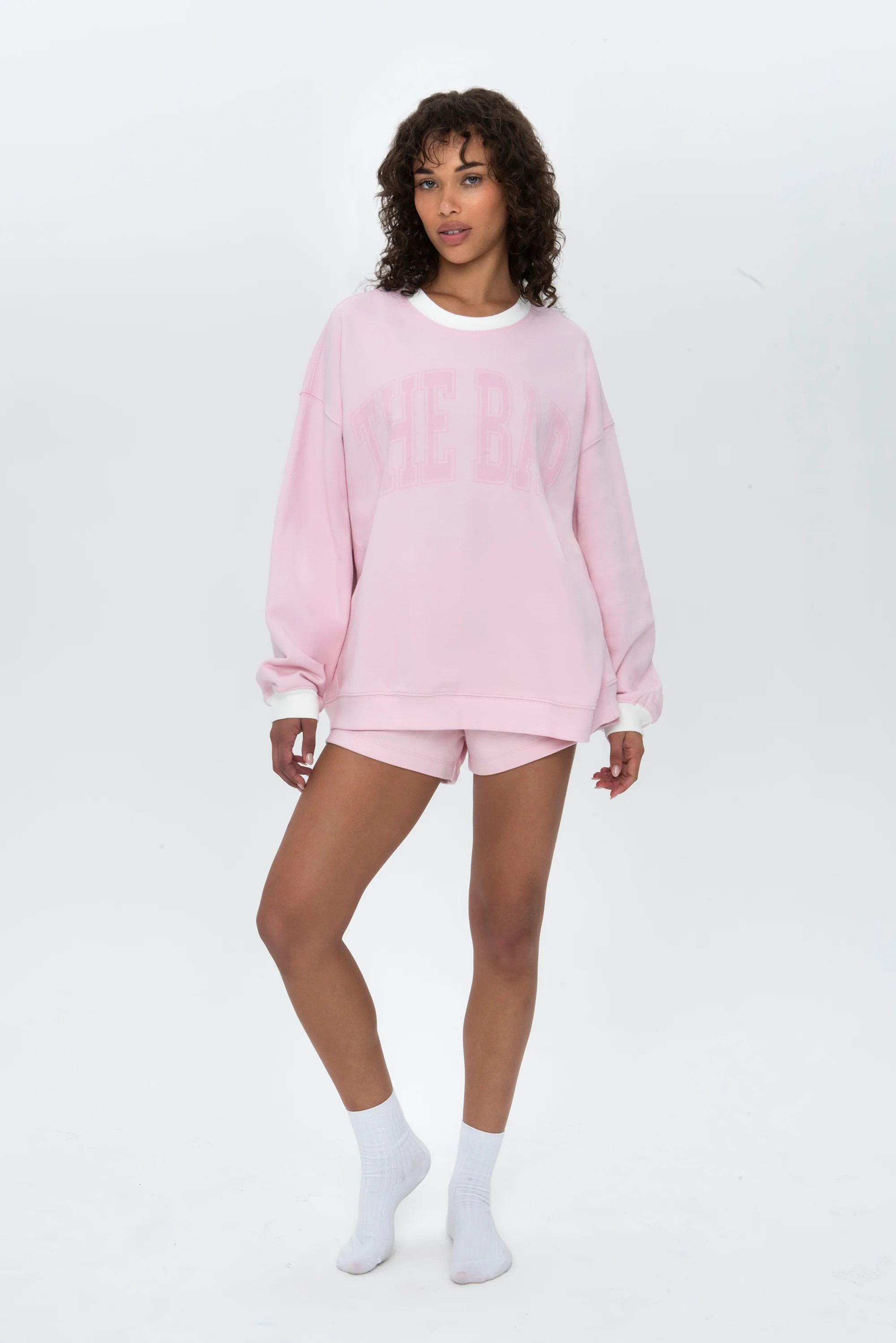 THE BAR X DD OVERSIZED CREW - CUPID & WHITE | The Bar