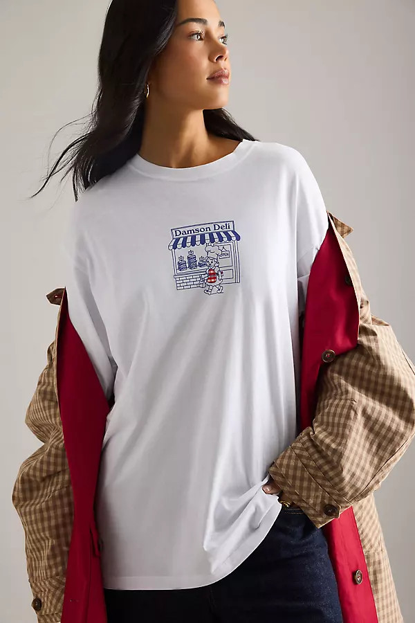 Damson Madder Deli Graphic Long-Sleeve T-Shirt | Anthropologie (UK)