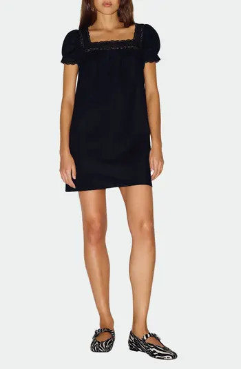 Reformation Joliette Eyelet Trim Puff Sleeve Minidress | Nordstrom | Nordstrom