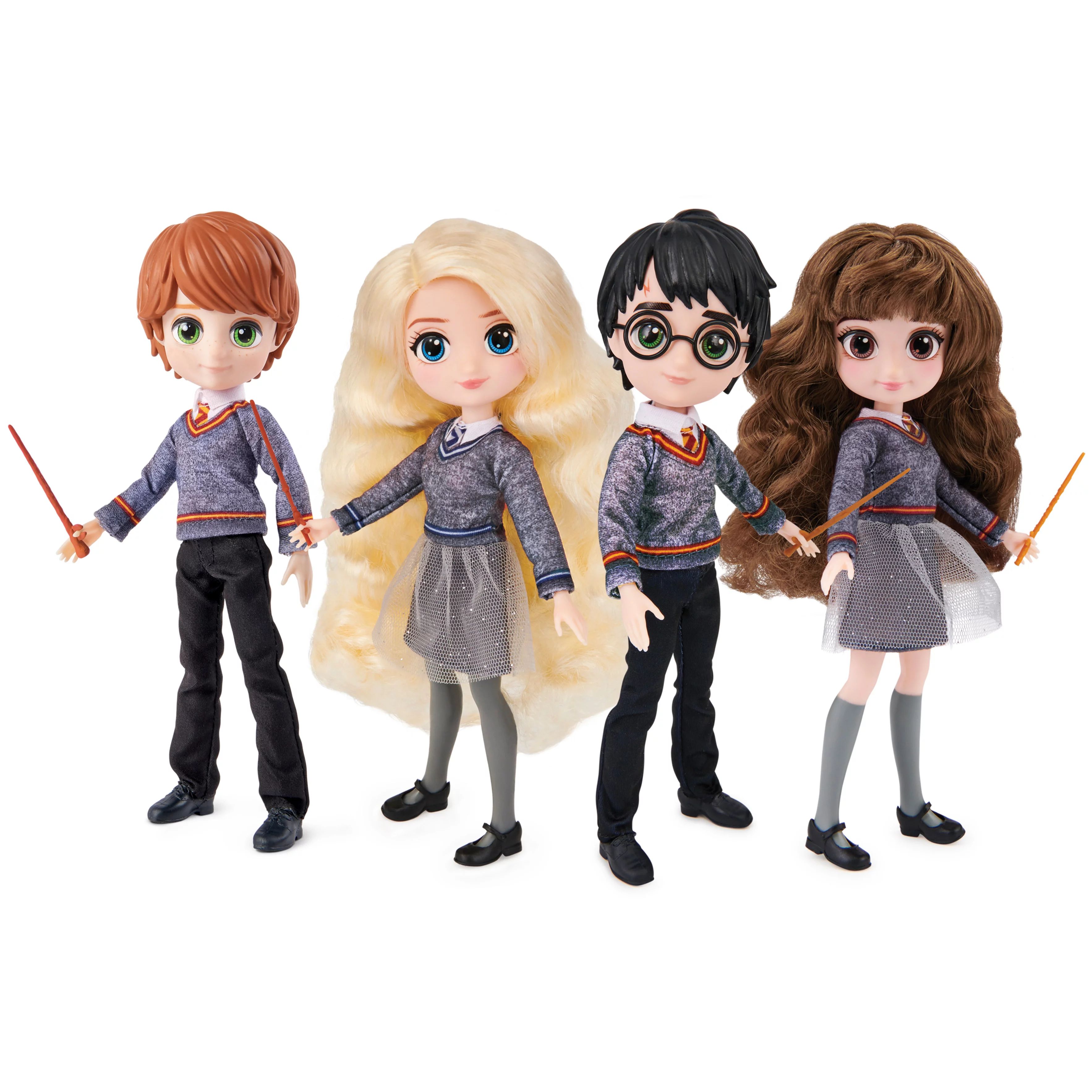 Wizarding World Harry Potter, 8-inch Dolls 4-Pack (Harry, Hermione, Luna and Ron) - Walmart.com | Walmart (US)
