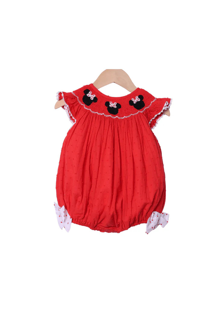 Smocked Mouse Red Swiss Dot Bubble | The Smocked Flamingo