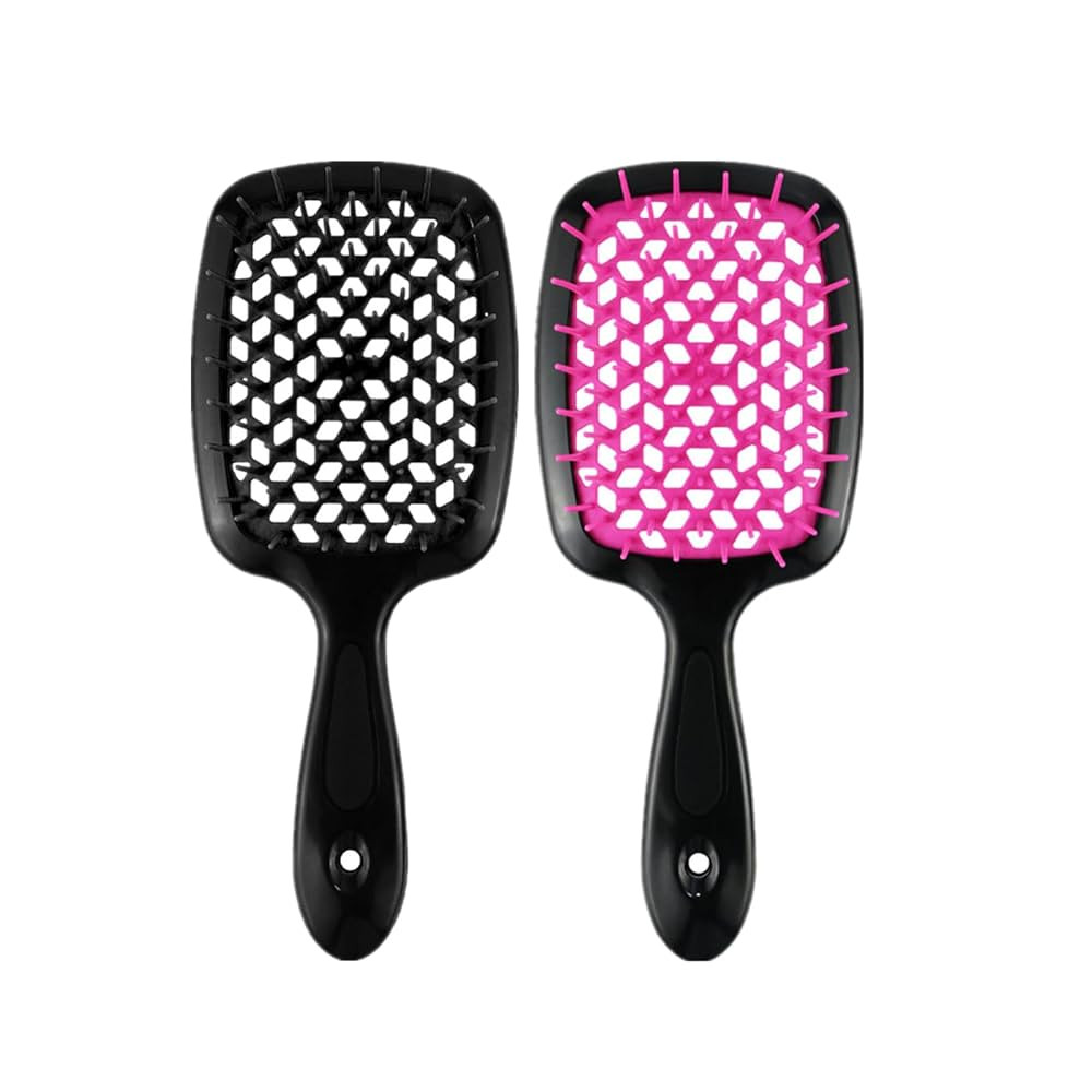 2PCS Lixera Hair Brush - Detangling for Curly, Wet and Dry Hair, Scalp Massage (Pink+Black) | Amazon (US)