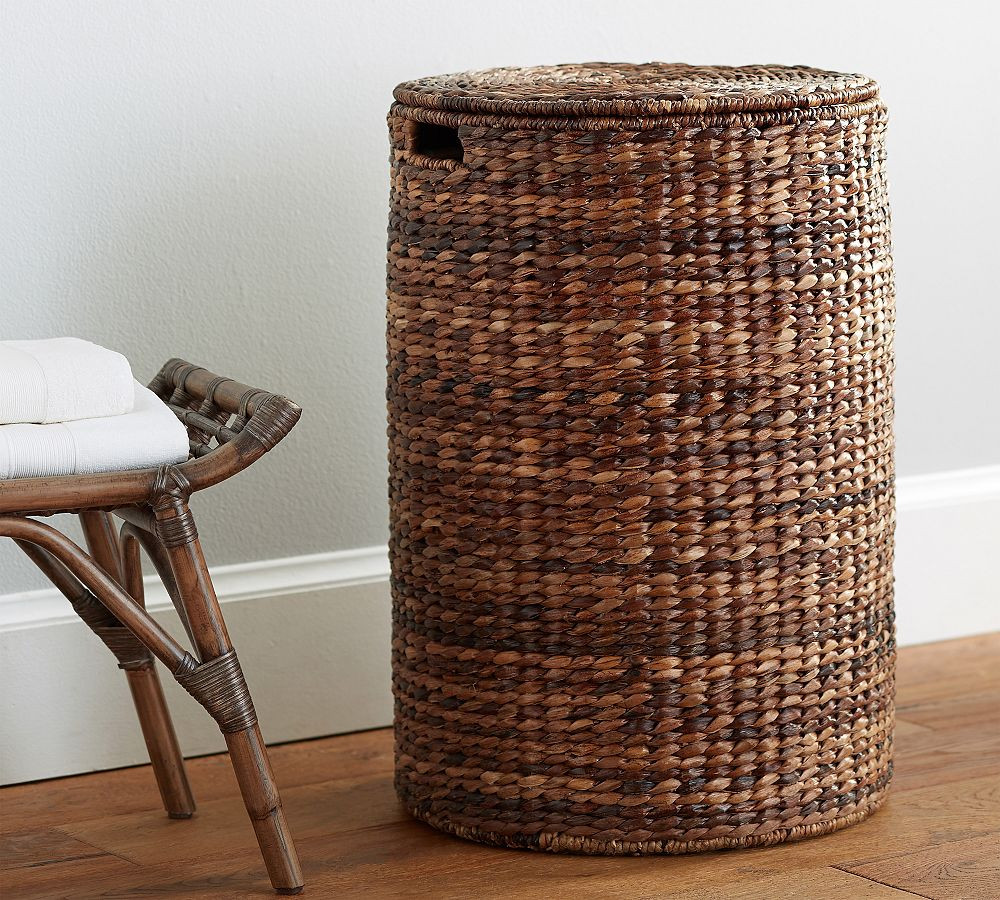 Seagrass Handcrafted Round Hamper | Pottery Barn (US)