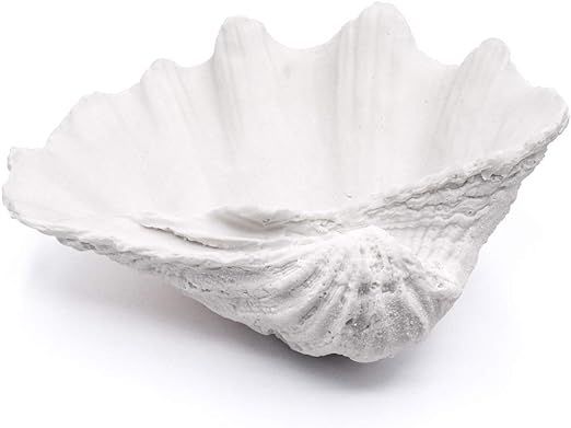 ALIWINER Seashell Bowl Resin Large Clam Shell Decor Nautical Clam Shell Bowl Coastal Beach Home D... | Amazon (US)