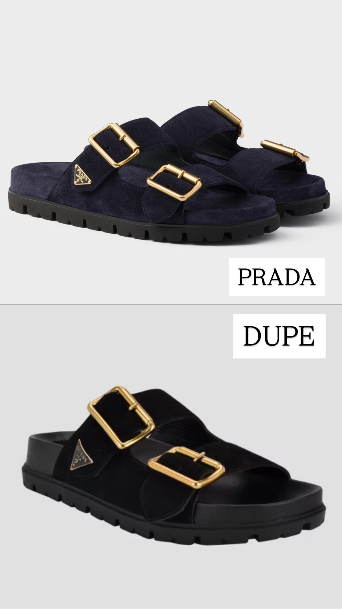 Prada Slide Suede Sandals Dupe 
#prada #pradadupe #summerslides #shoedupe