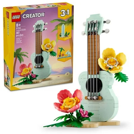 LEGO Creator 3 in 1 Tropical Ukulele Instrument Toy, Transforms from Ukulele to Surfboard Toy to Dolphin Toy, Sea Animal Toy, Beach-Themed Birthday Gift Idea for Girls and Boys Ages 8 and Up, 31156 | Walmart (US)