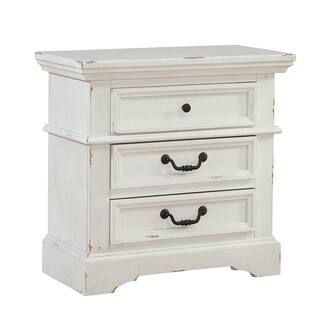 American Woodcrafters Stonebrook 3-Drawer Antiqued White Nightstand-7810-430 - The Home Depot | The Home Depot