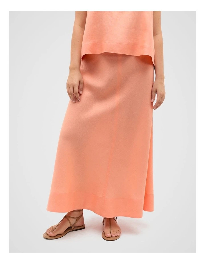 Core Linen Seam Front Skirt in Tangerine | Myer