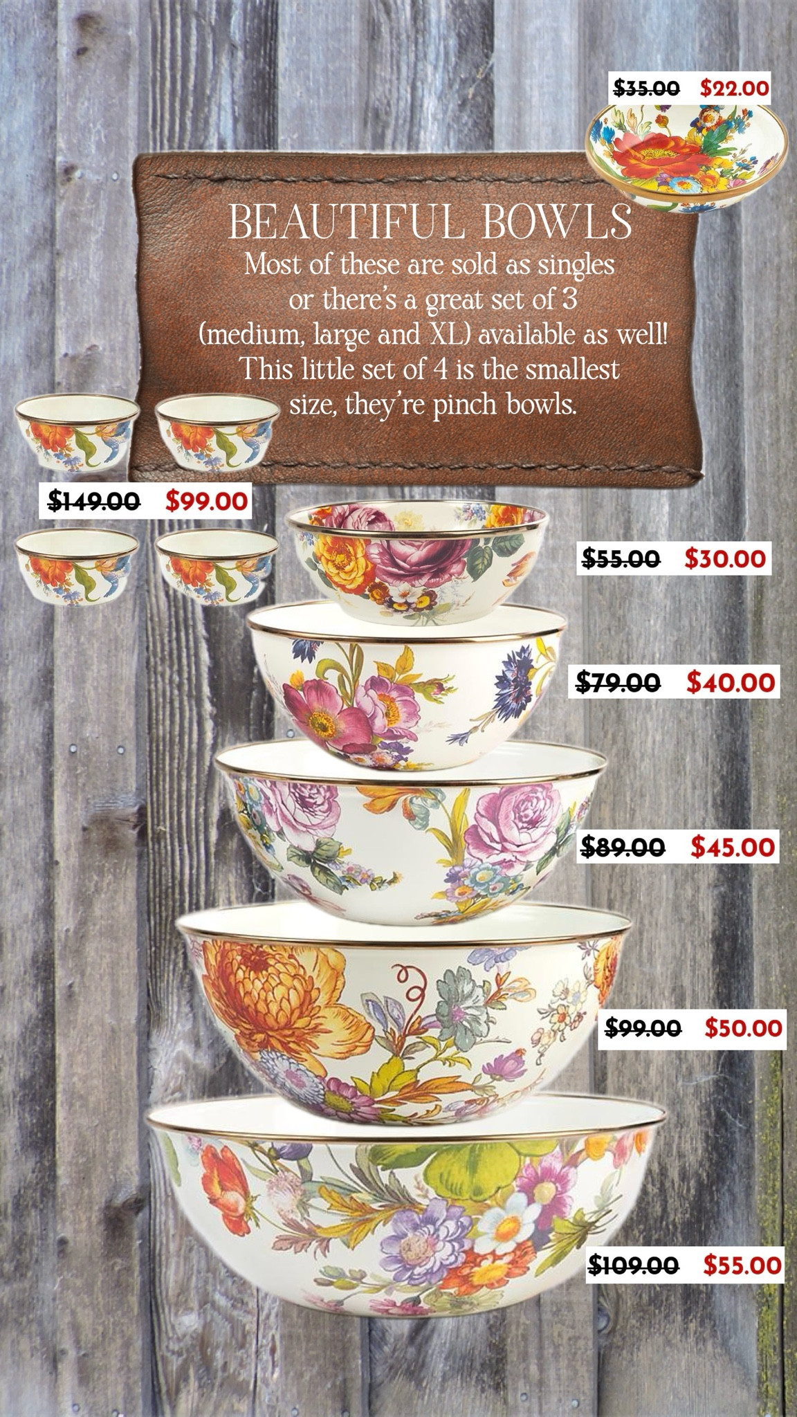 Mackenzie-Childs Barn Sale is live this July! I love the white flower market print, especially in these practical pieces ~ there are multiple size options to choose from for whatever you need! Great for serving, salads, mixing dough, whatever you need in the kitchen! 

#LTKHome #LTKSaleAlert