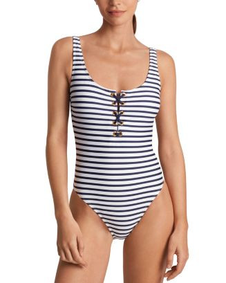 Laced Tank One Piece Swimsuit | Bloomingdale's (US)