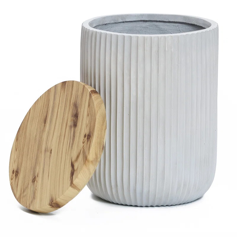 Tommen Cement Outdoor Side and End Table with Storage | Wayfair North America