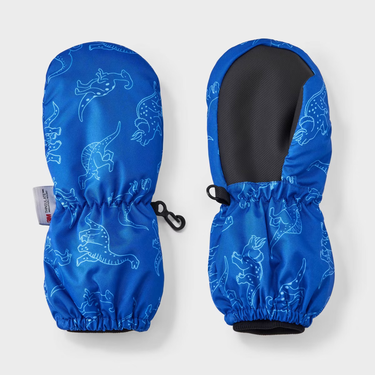 Toddler Boys' Dinosaur Printed Extended Wrist Mittens - Cat & Jack™ Blue | Target