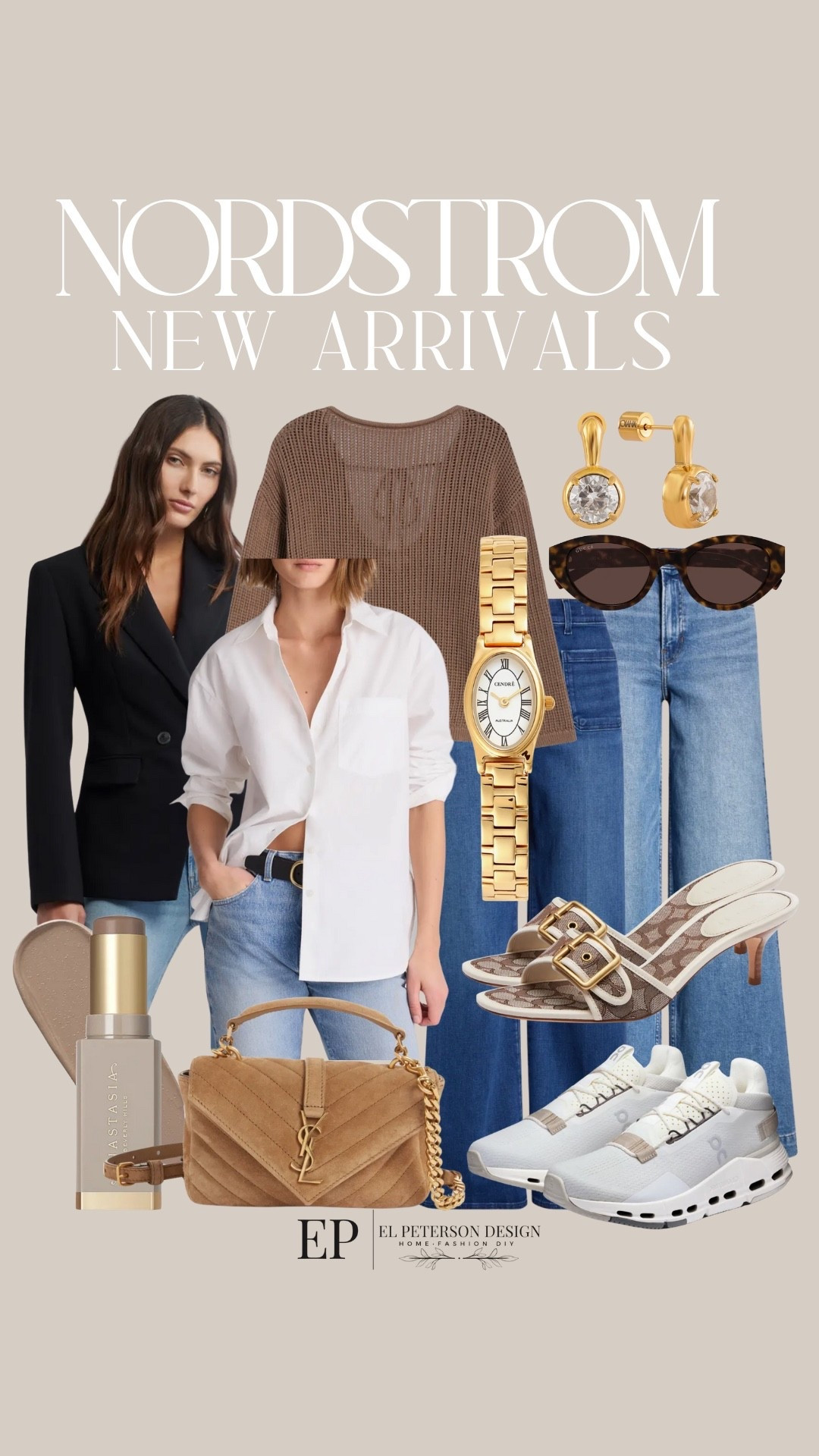 Nordstrom New Arrivals 
Blazer
Watch
Heels
Earrings
Tip
Sneakers
Purse
