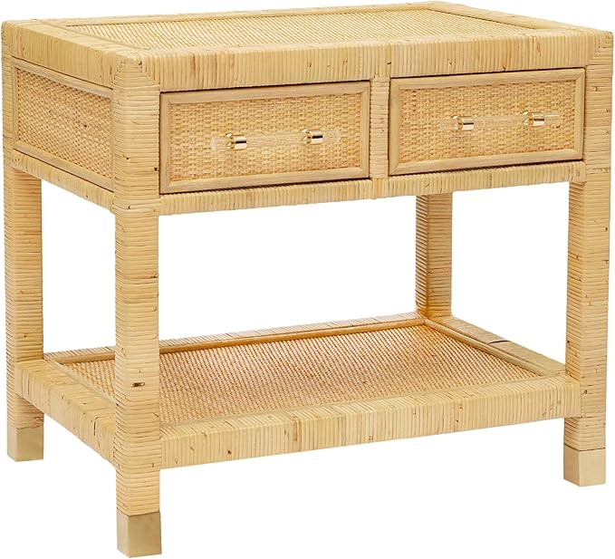 Tov Furniture Amara Natural Rattan Nightstand | Amazon (US)