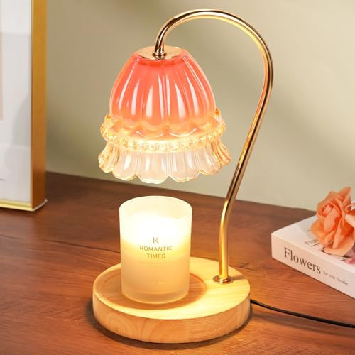 Flower Candle Warmer Lamp with Timer, Wax Warmer, Height Adjustable, Birthday Gifts for Women, Mom, Sister, Candle Lamp Warmer Christmas Gifts, Electric Dimmable Candle Warmer, Vintage Home Decor | Amazon (US)