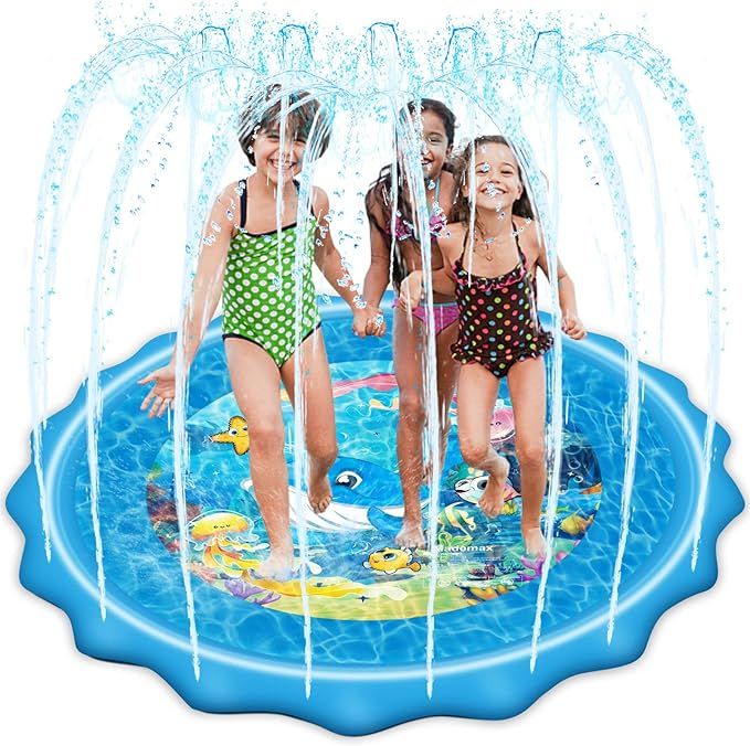 Mademax Upgraded 67" Splash Pad, Sprinkler & Splash Play Mat, Inflatable Summer Outdoor Sprinkler... | Amazon (US)