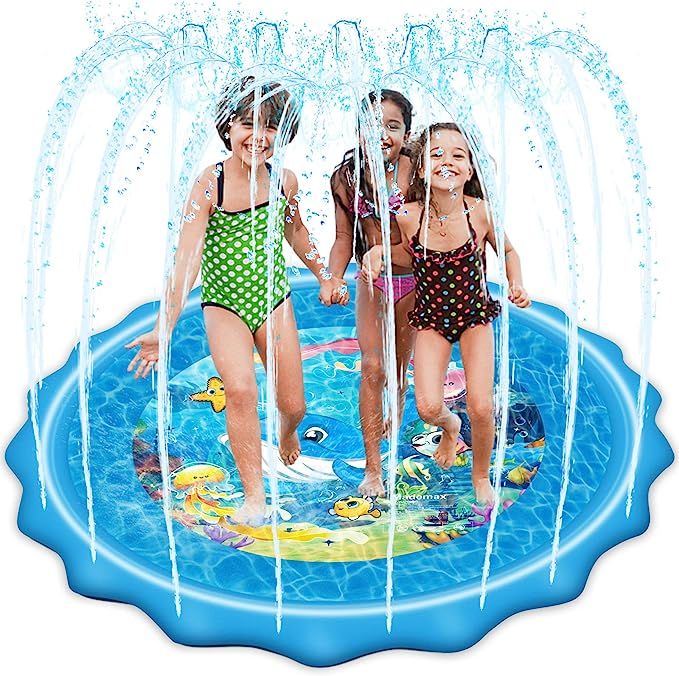 Mademax Upgraded 79" Splash Pad, Sprinkler & Splash Play Mat, Inflatable Summer Outdoor Sprinkler... | Amazon (US)