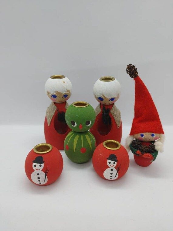 Vintage Miniature Wood Hand Painted Denmark Ornaments. These - Etsy | Etsy (US)