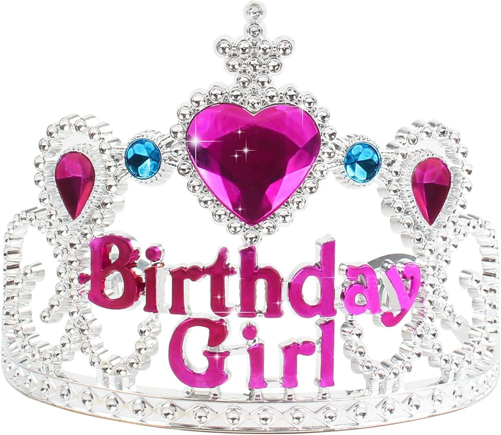 Birthday Crown Tiara for Little Girls Princess Crown with Silver Plating Princess Party Supplies ... | Amazon (US)