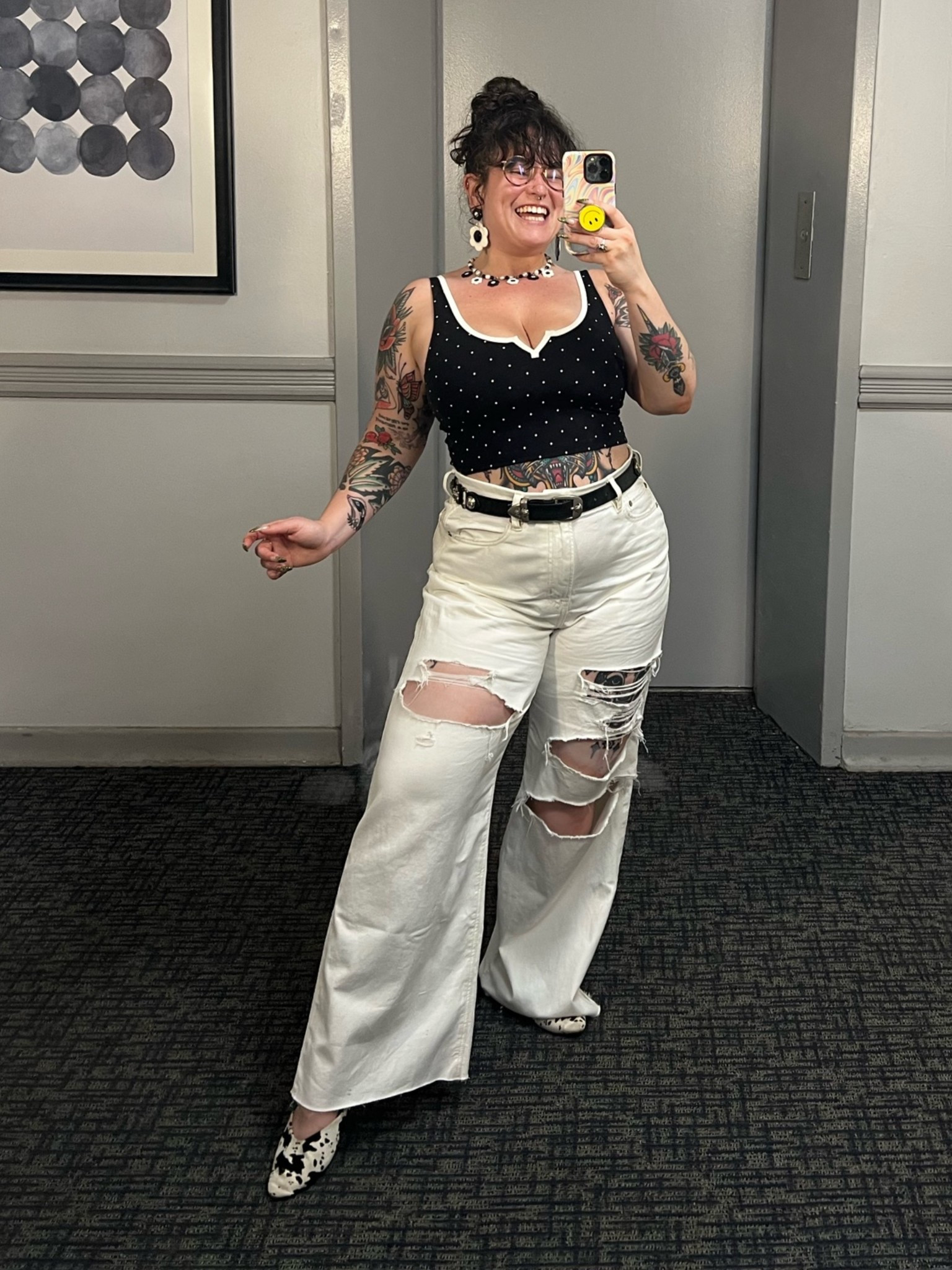 living in these curvy white jeans!! i’m wearing a size 12. on sale now!!

this cute polka dot tank has a built in bra!! so comfy 🥰 and on sale!!

necklace and earrings are made my @yourpalkal on IG

#LTKjeans #LTKsale #LTKmidsize