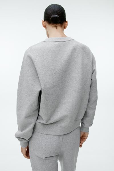 Soft French Terry Sweatshirt - Grey Melange - Ladies | H&M GB | H&M (UK, MY, IN, SG, PH, TW, HK)