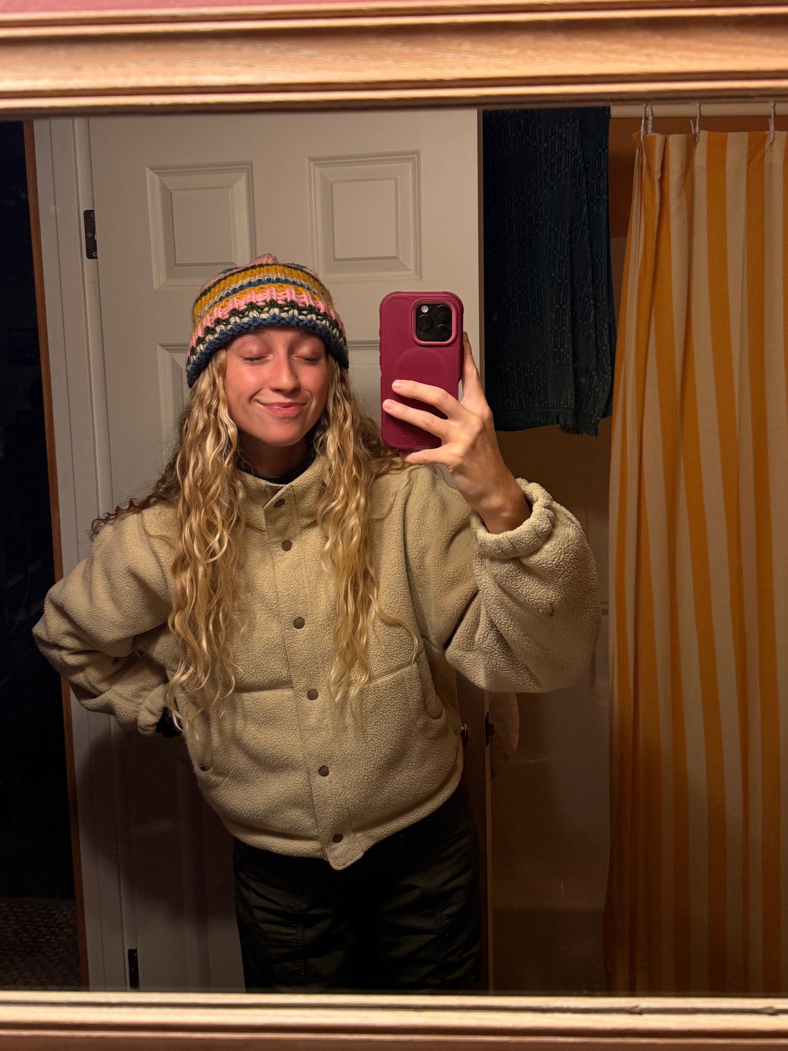 Handmade beanie and my fav fleece!! 