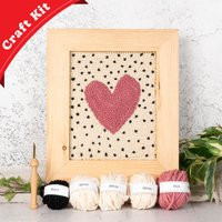 Pink Heart Punch Needle Kit - All Crafting Supplies Included, Adult Crafts Kit, Wall Art Decor, Craft Your Mother's Day Gift | Etsy (US)