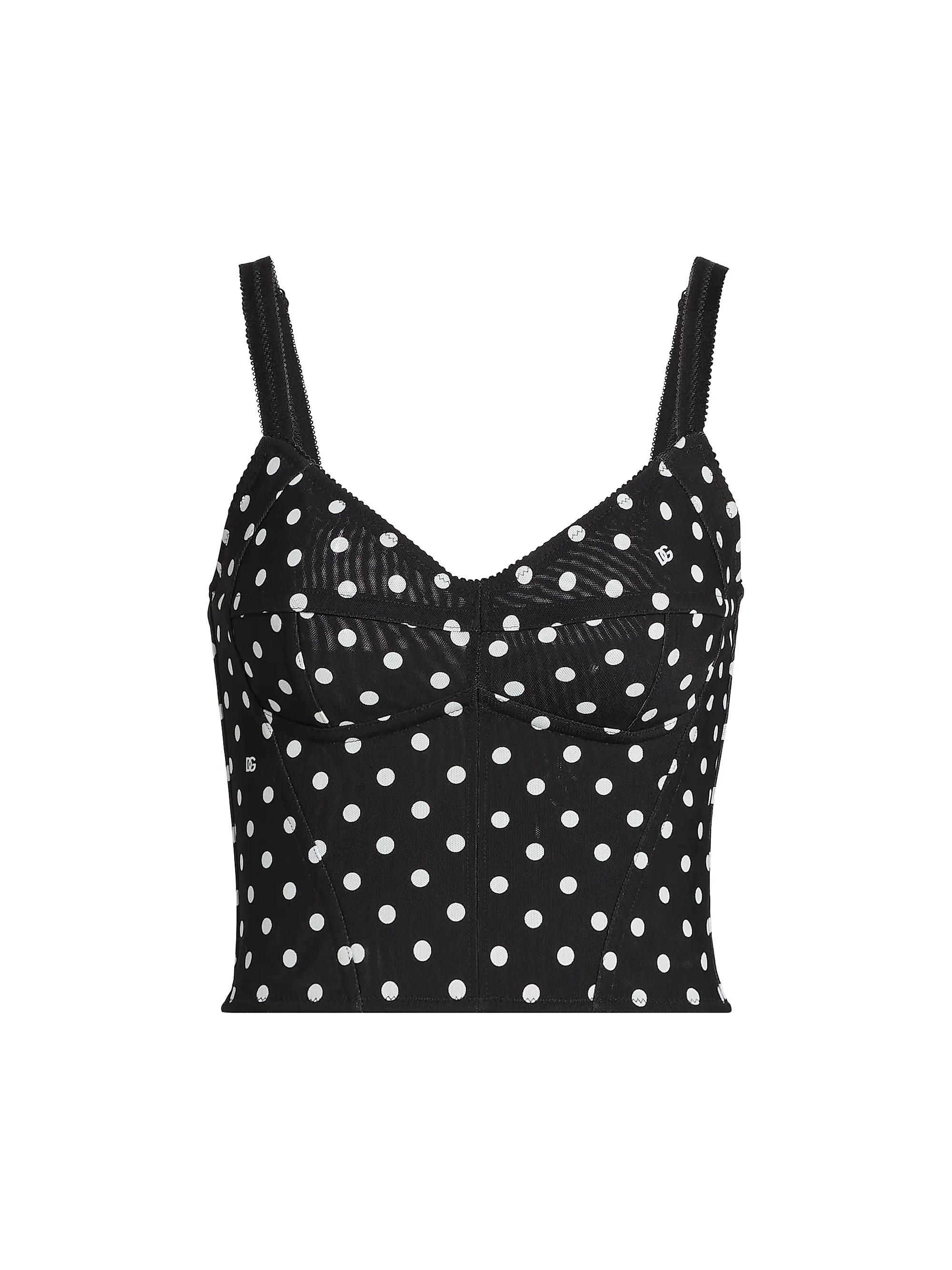 Shop Dolce&Gabbana Polka Dot Sweetheart Top | Saks Fifth Avenue | Saks Fifth Avenue